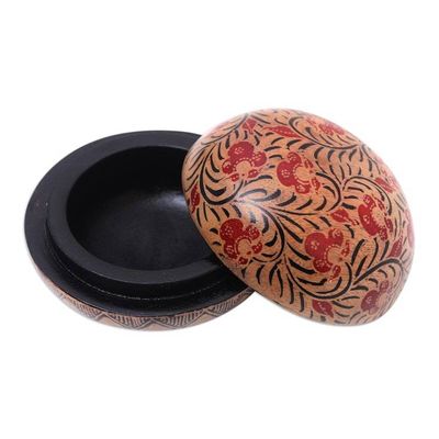 Alternate image for Balinese Round Wood Batik Decorative Box Batik Circle