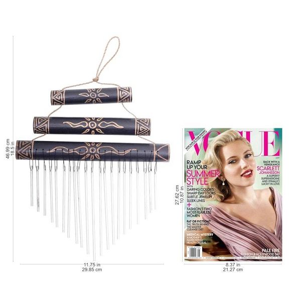 Alternate image for Sun Motif Bamboo Wind Chimes in Black from Bali Breezy Sound