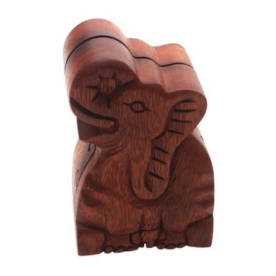 Alternate image for Elephant Theme Wood Puzzle Box Elephant Secret