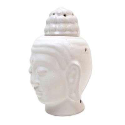 Alternate image for Artisan Crafted Buddha-Themed Ceramic Oil Warmer Buddha Burner