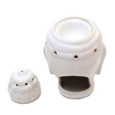 Alternate image for Artisan Crafted Buddha-Themed Ceramic Oil Warmer Buddha Burner