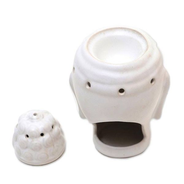 Alternate image for Artisan Crafted Buddha-Themed Ceramic Oil Warmer Buddha Burner