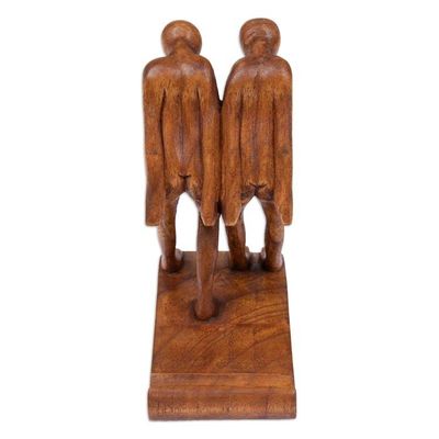 Alternate image for Handcrafted Inspirational Jempinis Wood Phone Holder Strong Brotherhood