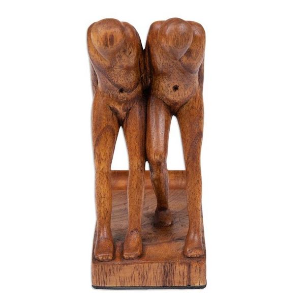 Alternate image for Handcrafted Inspirational Jempinis Wood Phone Holder Strong Brotherhood