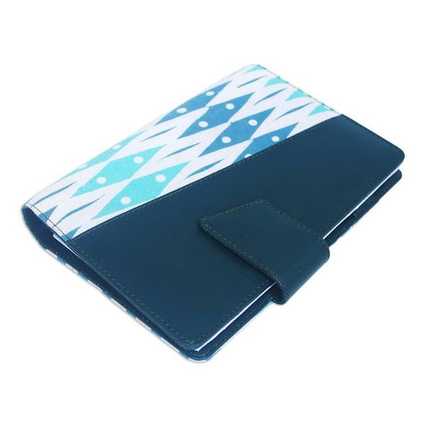 Alternate image for Handcrafted Batik Faux Leather Planner in Green from Java Ivy Geometry