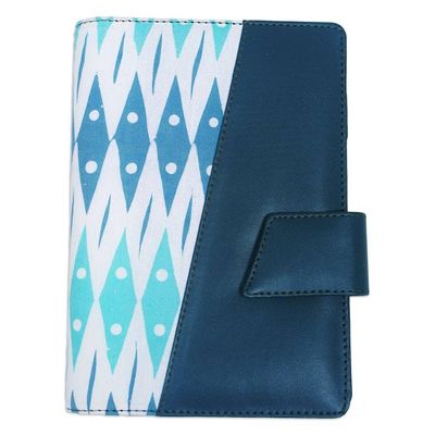 Alternate image for Handcrafted Batik Faux Leather Planner in Green from Java Ivy Geometry