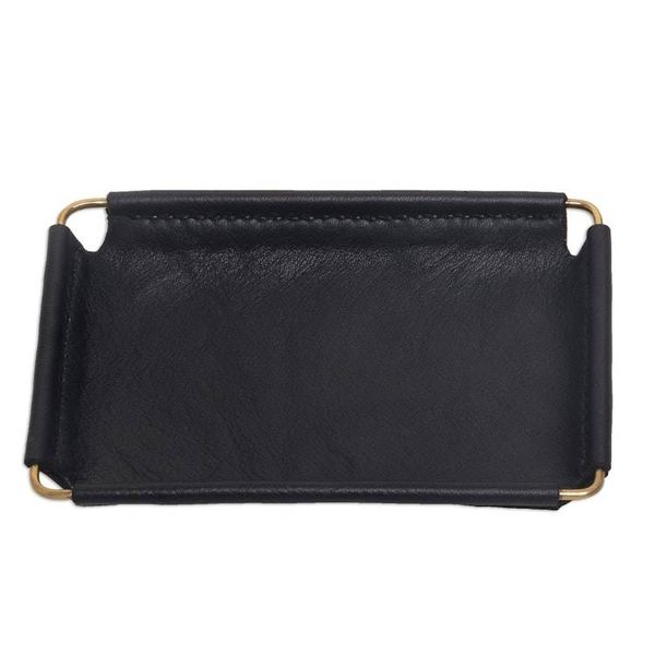 Alternate image for Javanese Handcrafted 6.5 Inch Black Leather Catchall Java Black