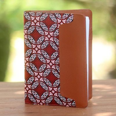 Alternate image for Faux Leather and Cotton Diamond and Circle Motif Planner Orderly Garden
