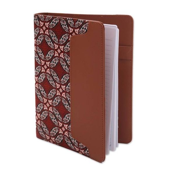 Alternate image for Faux Leather and Cotton Diamond and Circle Motif Planner Orderly Garden