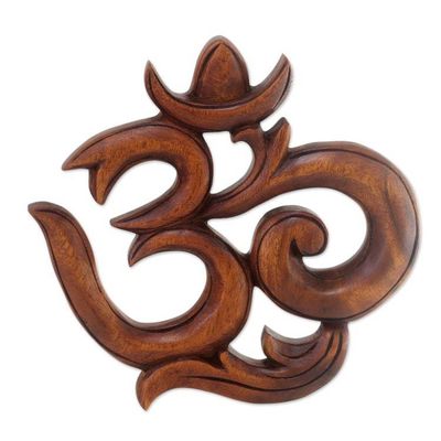 Alternate image for Wood relief panel Sacred Om