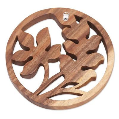 Alternate image for Balinese Crafted Fern Plant Suar Wood Relief Panel Fern