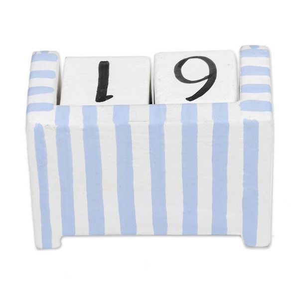 Alternate image for Hand-Carved and Painted Wood Perpetual Desk Calendar Bright Days