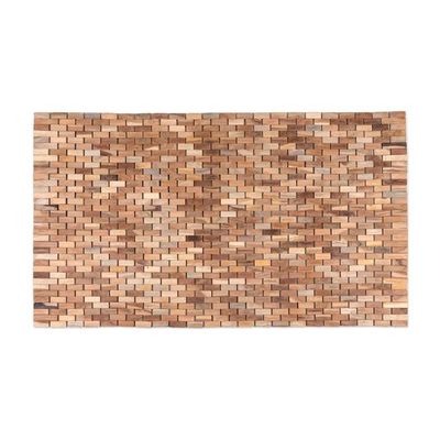 Alternate image for Handcrafted Modern Natural Brown Teak Wood Mat from Bali The Roadside