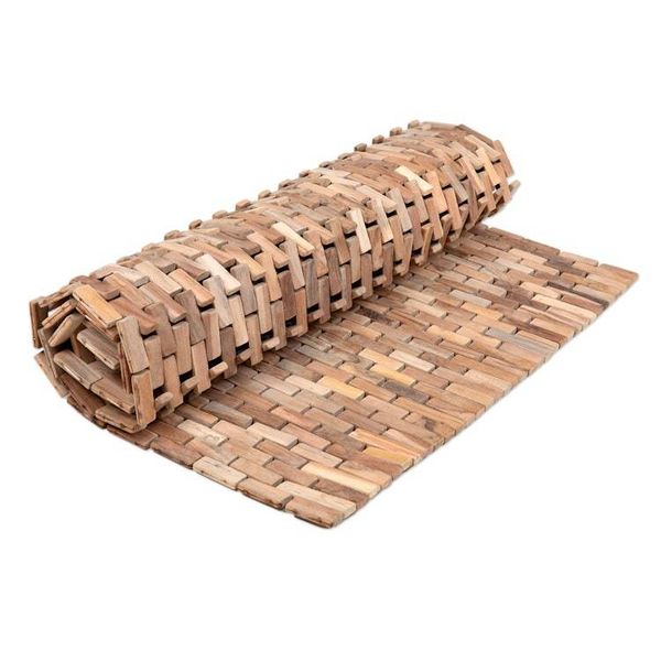 Alternate image for Handcrafted Modern Natural Brown Teak Wood Mat from Bali The Roadside