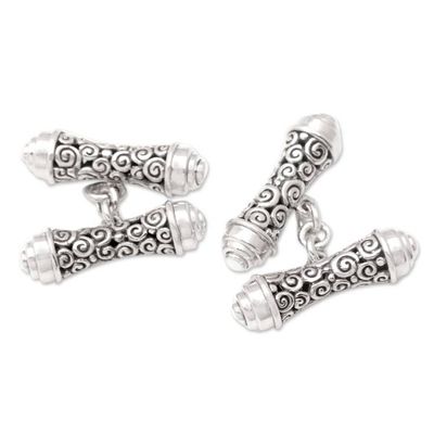 Alternate image for Sterling Silver Traditional Cufflinks Crafted in Bali Buddha Elegance