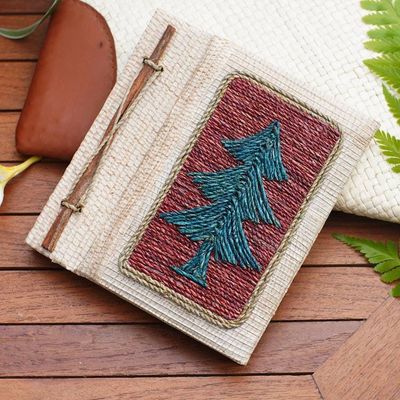 Alternate image for Eco-Friendly Handcrafted Tree-Themed Natural Fiber Journal Forest Memories