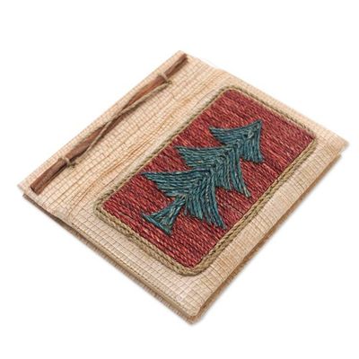 Alternate image for Eco-Friendly Handcrafted Tree-Themed Natural Fiber Journal Forest Memories