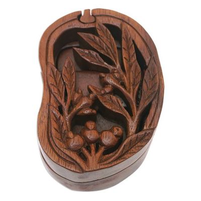 Alternate image for Hand-Carved Leafy Suar Wood Puzzle Box from Bali Spring Vibes