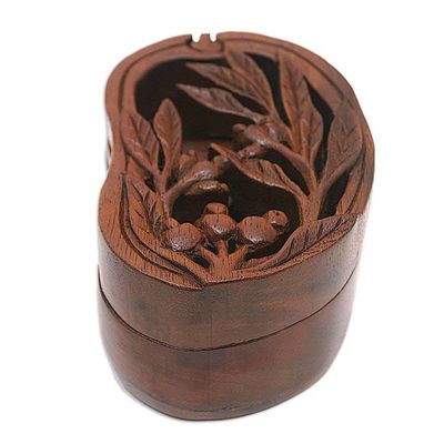 Alternate image for Hand-Carved Leafy Suar Wood Puzzle Box from Bali Spring Vibes