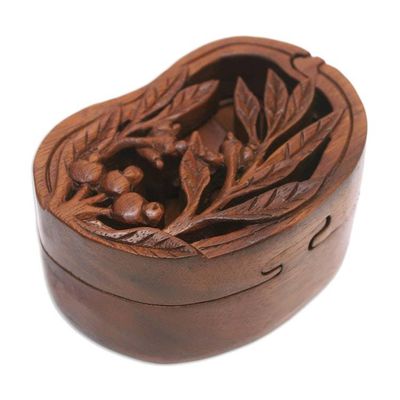 Alternate image for Hand-Carved Leafy Suar Wood Puzzle Box from Bali Spring Vibes