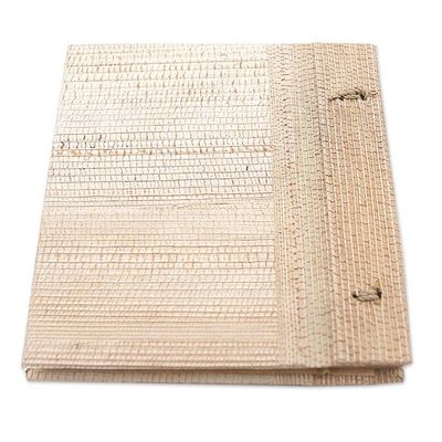 Alternate image for Handmade Eco-Friendly Natural Fiber Leaf Journal in Green Green Leaf