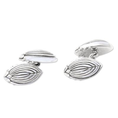 Alternate image for Polished Sterling Silver Ladybug Cufflinks from Bali Lucky Bug