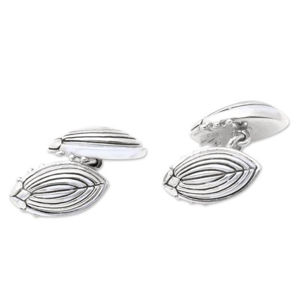 Alternate image for Polished Sterling Silver Ladybug Cufflinks from Bali Lucky Bug
