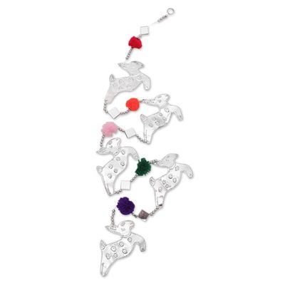 Alternate image for Handcrafted Colorful Aluminum Reindeer Garland from Bali Radiant Herd