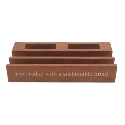 Alternate image for Eco-Friendly Reclaimed Wood Desk Organizer Sustainable Mind