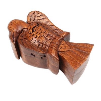Alternate image for Bird Themed Suar Wood Puzzle Box Hand-Carved in Bali Bird of Secrets