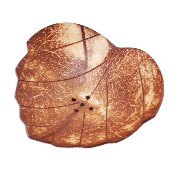 Alternate image for Coconut Shell Soap Dish with Heart Motif Clean Love