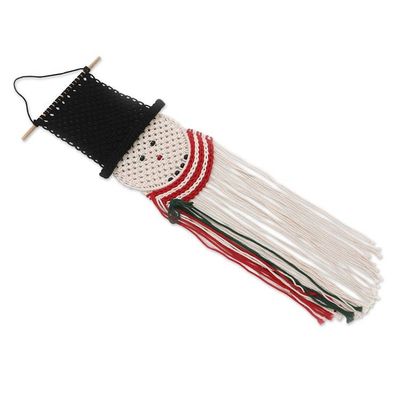 Alternate image for Holiday Snowman Macrame Wall Hanging Charming Snowman