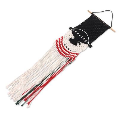 Alternate image for Holiday Snowman Macrame Wall Hanging Charming Snowman