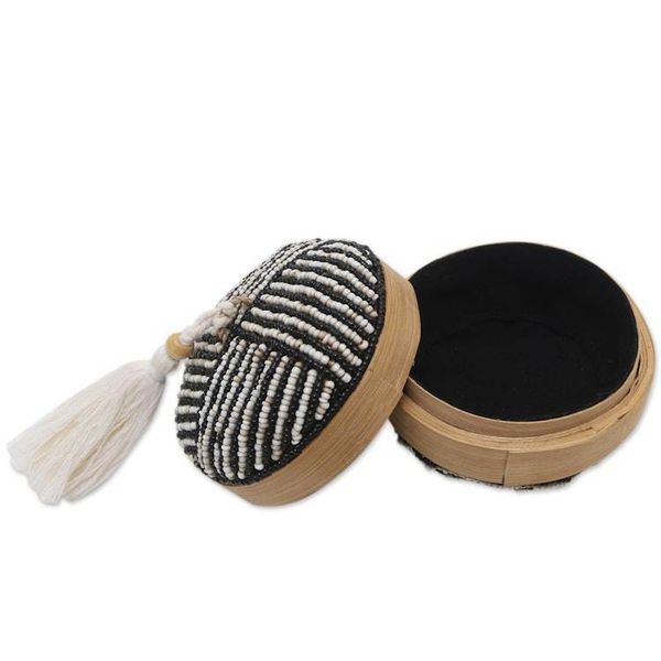 Alternate image for Decorative Beaded Bamboo Box from Bali Pinstripe Pleasure