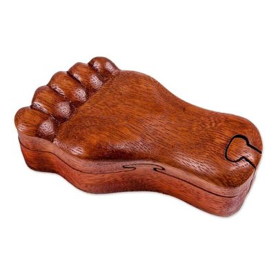 Alternate image for Hand Carved Suar Wood Puzzle Box Traces of You