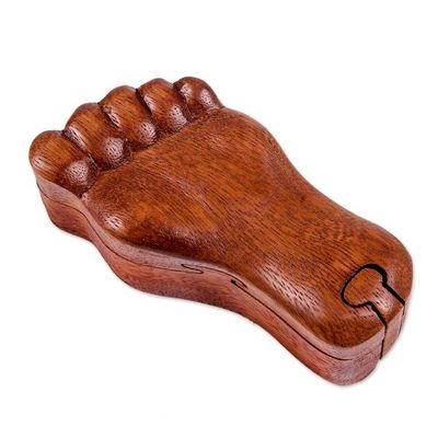 Alternate image for Hand Carved Suar Wood Puzzle Box Traces of You