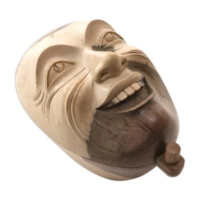 Alternate image for Balinese Hibiscus Wood Decorative Box Balinese Theater
