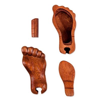 Alternate image for Hand Carved Suar Wood Puzzle Box Traces of You