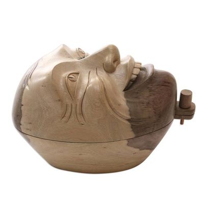 Alternate image for Balinese Hibiscus Wood Decorative Box Balinese Theater