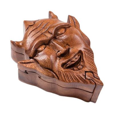 Alternate image for Decorative Suar Wood Puzzle Box from Bali Dangerous Devil