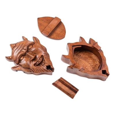 Alternate image for Decorative Suar Wood Puzzle Box from Bali Dangerous Devil