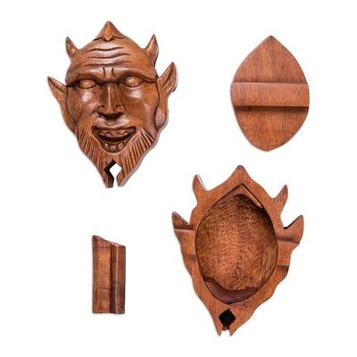 Alternate image for Decorative Suar Wood Puzzle Box from Bali Dangerous Devil