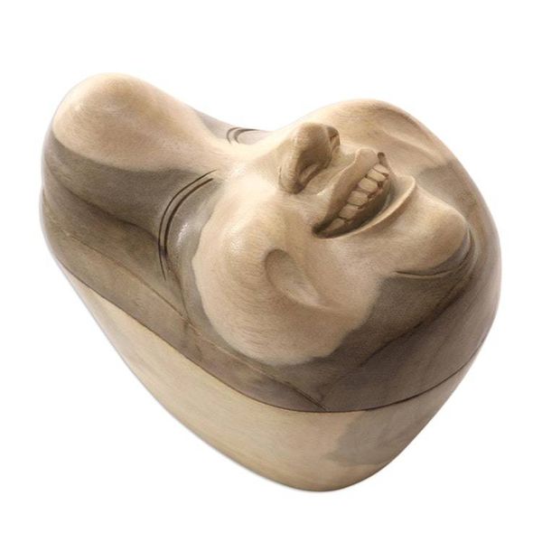 Alternate image for Hand Made Hibiscus Wood Decorative Box Keep Smiling