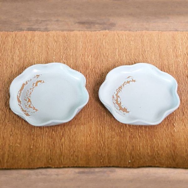 Alternate image for Hand Crafted Ceramic Dessert Plates Pair Naked Blue