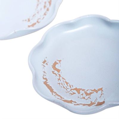 Alternate image for Hand Crafted Ceramic Dessert Plates Pair Naked Blue