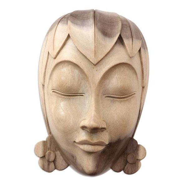 Alternate image for Hand Crafted Hibiscus Wood Decorative Box Shy Woman
