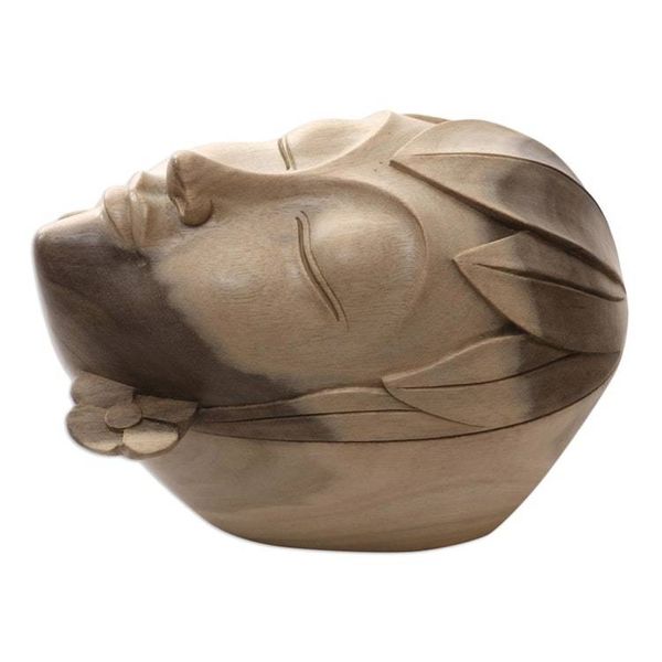 Alternate image for Hand Crafted Hibiscus Wood Decorative Box Shy Woman