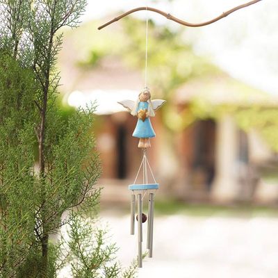 Alternate image for Blue Angel-Themed Wind Chime from Bali Love Angel in Blue