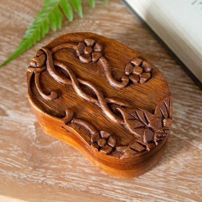 Alternate image for Decorative Suar Wood Puzzle Box Autumn Treasure