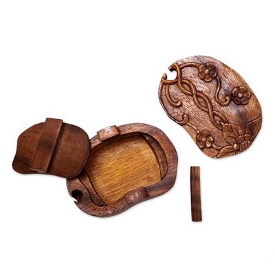 Alternate image for Decorative Suar Wood Puzzle Box Autumn Treasure